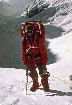 Dr. Johan Reinhard on Lhotse during American Bicentennial Everest Expedition  (photo courtesy of J. Reinhard)