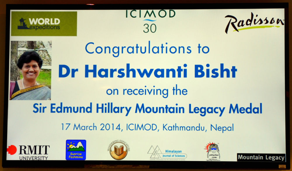 ICIMOD marquee for Hillary Medal presentation